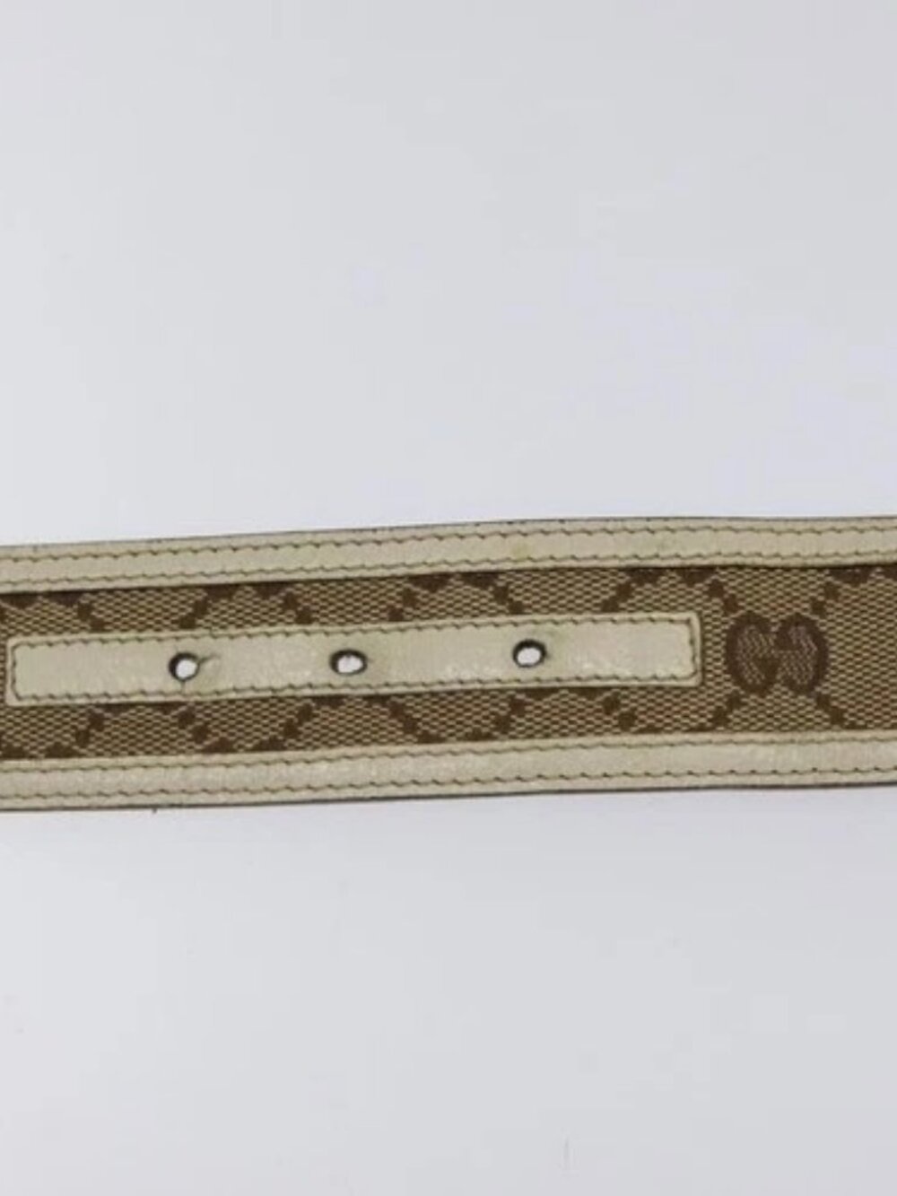 GUCCI GG Canvas Belt 35.4" Beige 114876 Auth hk2325 - Picture 8 of 10